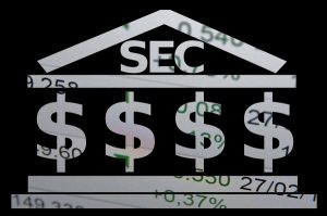 SEC building created with dollar signs and bars.