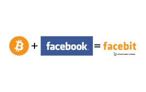 Bitcoin and Facebook logos.