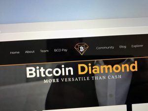 Bitcoin Diamond home page.