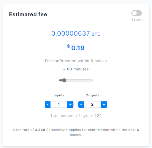 estimated fee