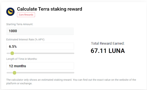 calculate terra staking reward