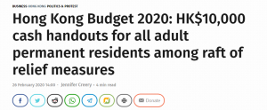Hong Kong Budget 2020 article