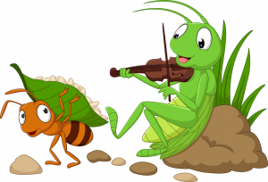 Ant and grasshopper.