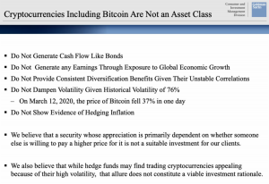 Cryptocurrencies are not asset classes.