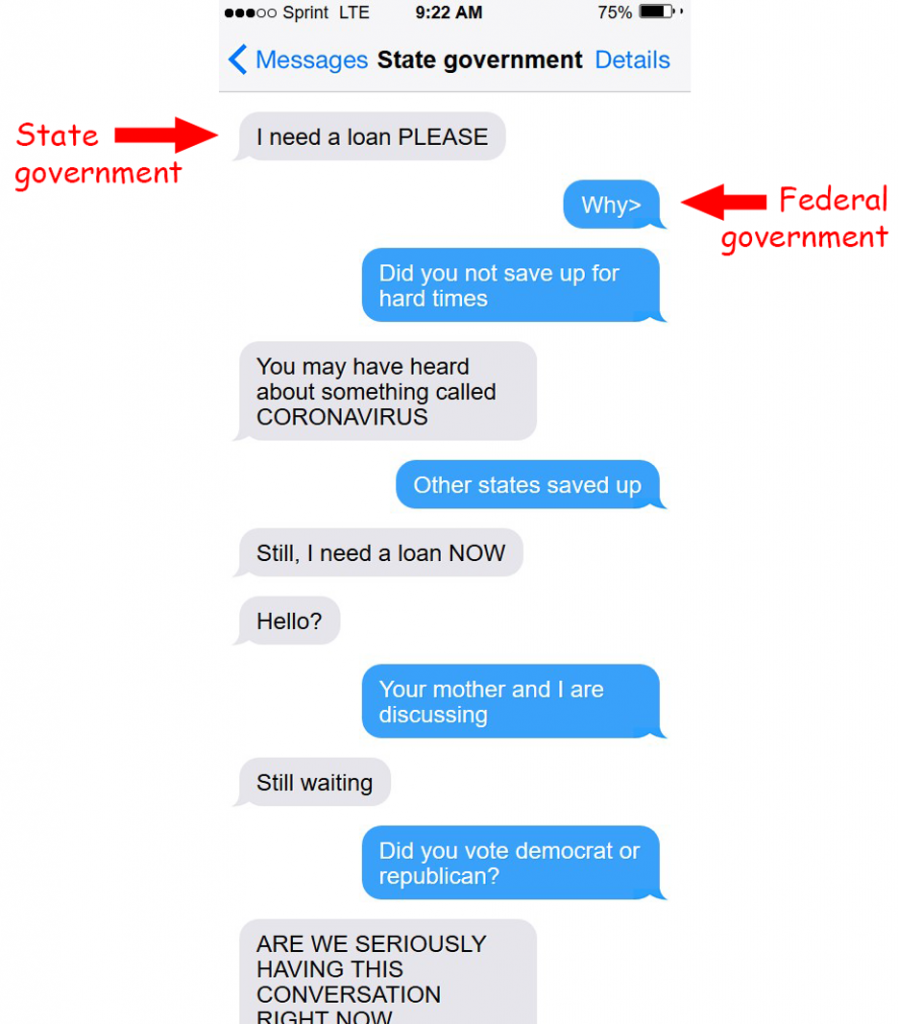 State Government text to Federal Government