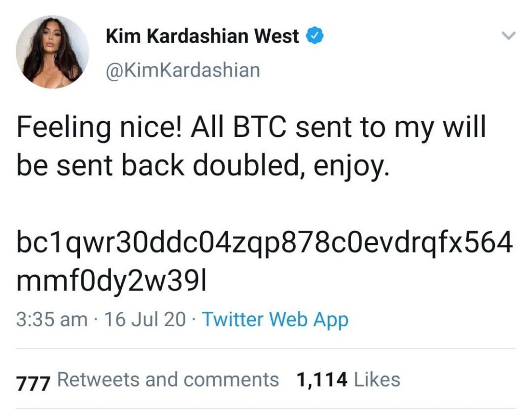 Kim Kardashian West tweet.