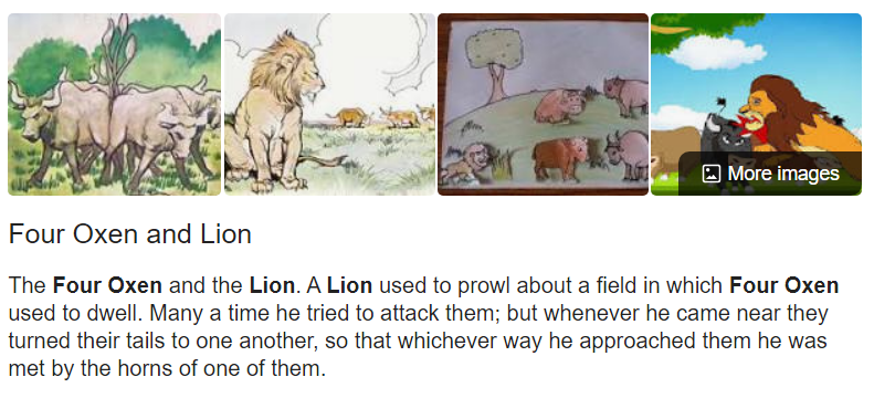 Oxen and lions.