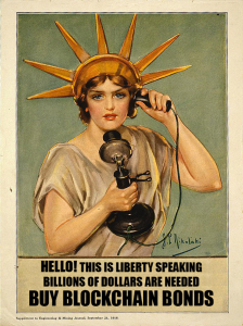Woman wearing a statue of liberty crown on the phone.