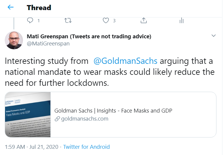Goldman Sachs tweet.