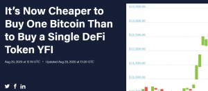 Cheaper to buy bitcoin then DeFi token.