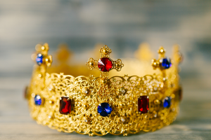 Gold crown with jewels.