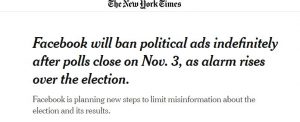 Facebook will ban political ads