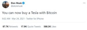 Buy a Tesla with bitcoin