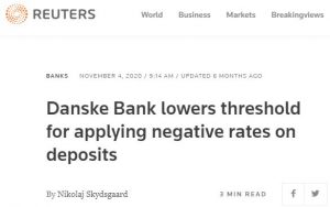 Danske Bank lowers threshold for applying negative rates on deposits