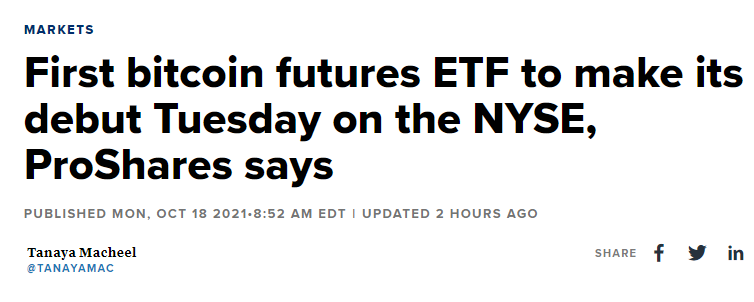 First bitcoin futures ETF article
