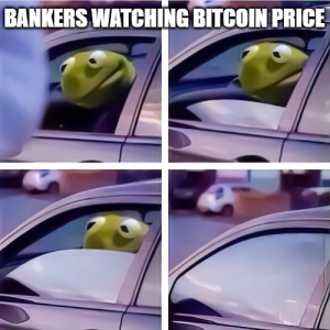 bankers watching bitcoin price