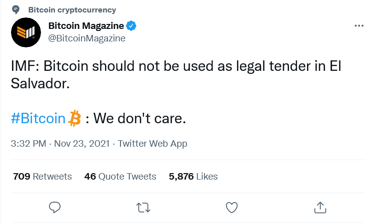 bitcoin magazine tweet