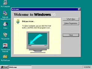 welcome to windows 95 screen