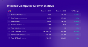 internet computer growth in 2022